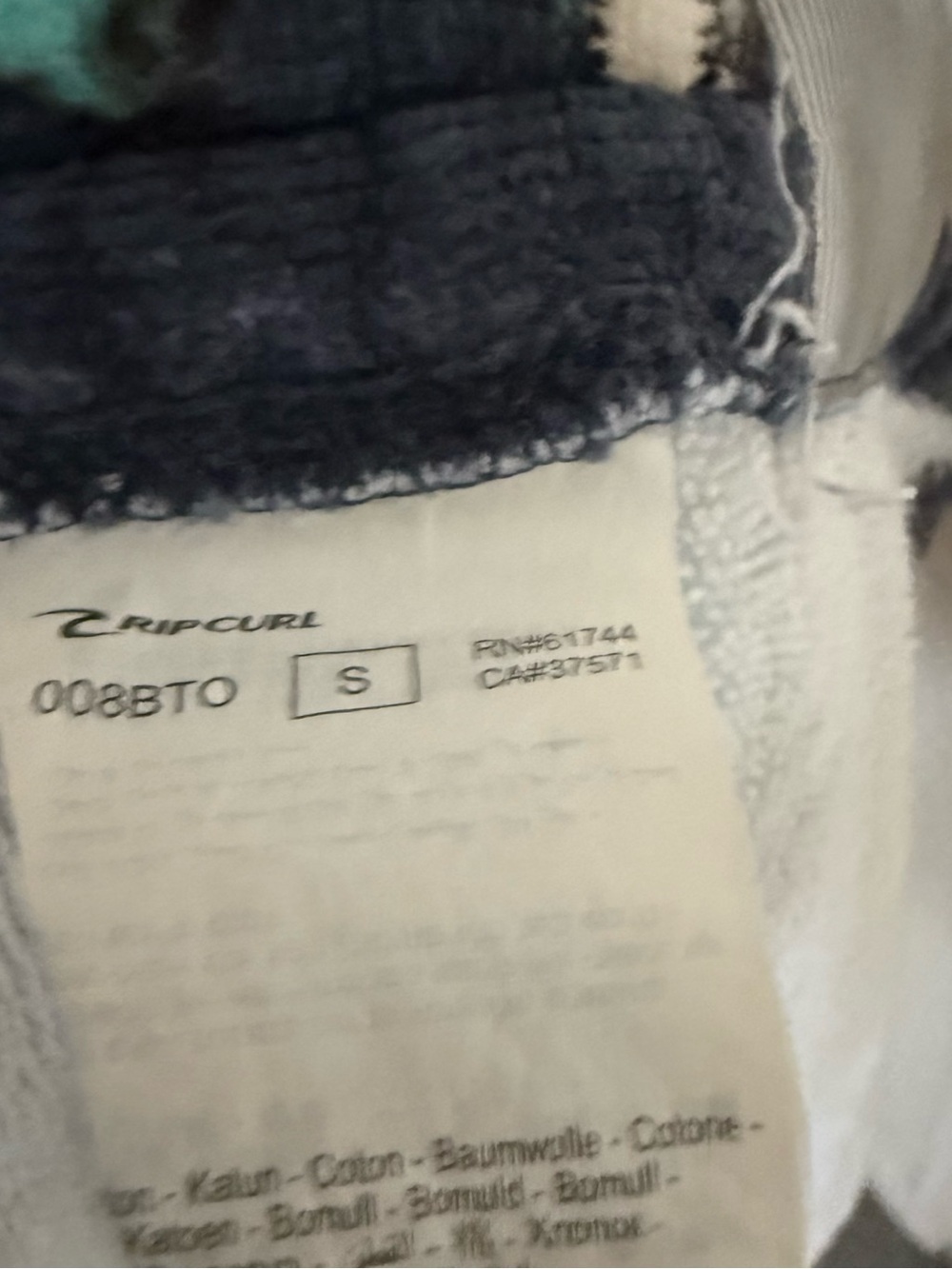 Rip Curl White Terry Hooded Beach Poncho with Red Warning Tag - Picture 5 of 5